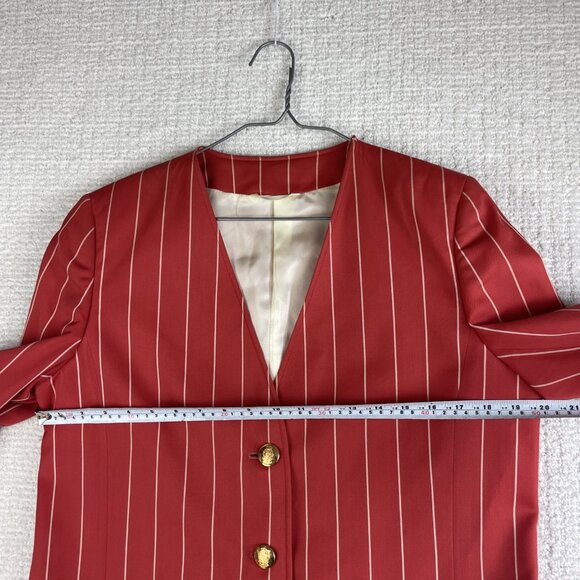 Aquascutum Vintage Women’s Blazer Pink / Red Jacket Size 14 Canada Made Read* - Picture 13 of 16